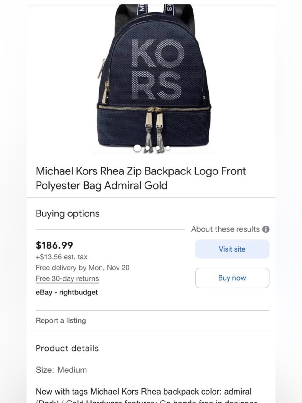 š¤ Michael Kors Rhea Logo Backpack š¤ - Picture 6 of 15